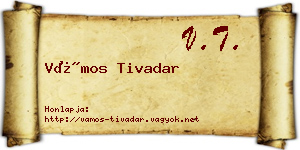 Vámos Tivadar névjegykártya