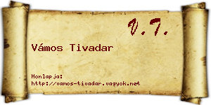 Vámos Tivadar névjegykártya